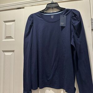 Crown & Ivy Dark Blue Long Sleeve Tee